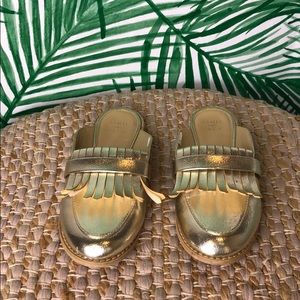 Janie and Jack Gold Slides! ADORABLE for any girl!